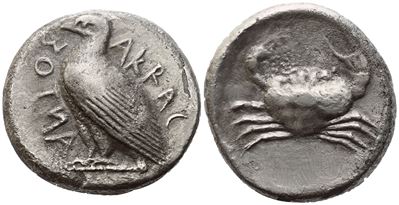 Sicily, Akragas, Tetradrachm, 471-430 Bc; Ar (17,24 G; 24,5 MM; 4 H)