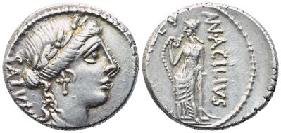 Mn. Acilius Glabrio, Denarius, Rome, 49 Bc; Ar (4 G; 18 MM; 6 H)