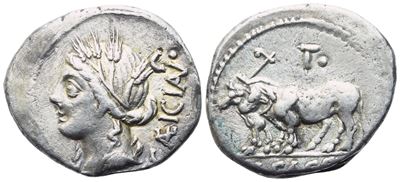 L. Cassius Caecianus, Denarius, Rome, 102 Bc; Ar (3,75 G; 18,5 MM; 1 H)