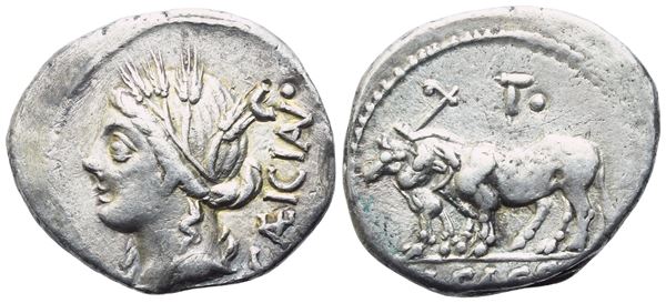 L. Cassius Caecianus, Denarius, Rome, 102 BC; AR (3,75 g; 18,5 mm; 1 h)