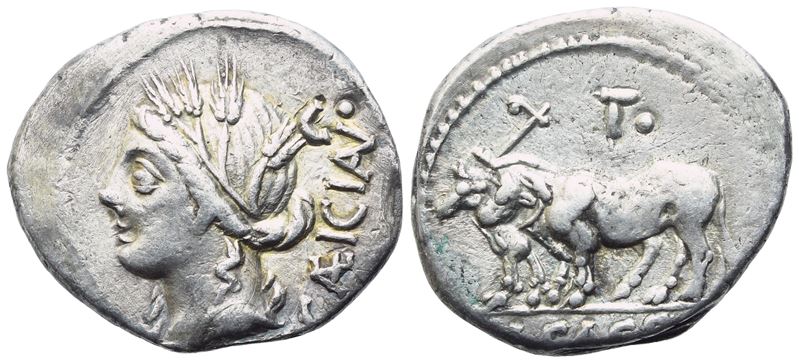 L. Cassius Caecianus, Denarius, Rome, 102 Bc; Ar (3,75 G; 18,5 MM; 1 H)