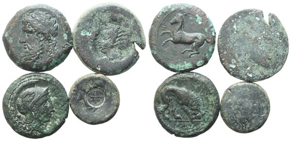  Lot of 4 Æ coins to be catalogued. Lot sold as is, no returns.