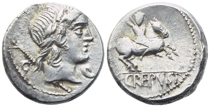 P. Crepusius, Denarius, Rome, 82 Bc; Ar (3,70 G; 16,4 MM; 7 H)