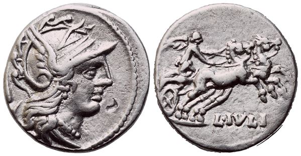 L. Julius, Denarius, Rome, 141 BC; AR (3,83 g; 17,5 mm; 6 h)