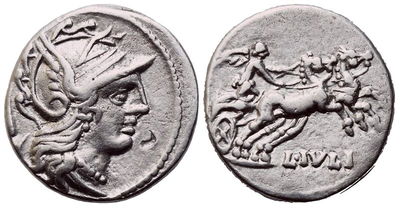 L. Julius, Denarius, Rome, 141 Bc; Ar (3,83 G; 17,5 MM; 6 H)