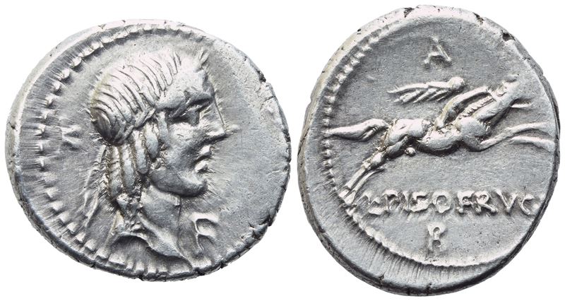 L. Calpurnius Piso Frugi, Denarius, Rome 90 Bc; Ar (4,10 G; 18,8 MM; 9 H)