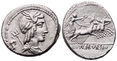 L. Julius Bursio, Denarius, Rome, 85 Bc; Ar (3,69 G; 19,2 MM; 9 H)