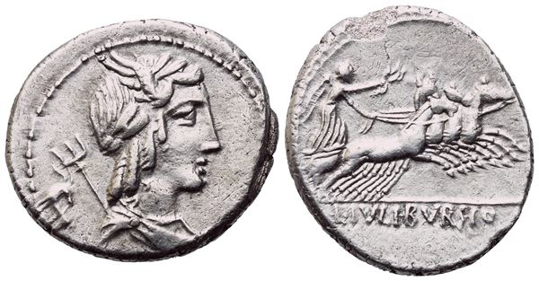 L. Julius Bursio, Denarius, Rome, 85 BC; AR (3,69 g; 19,2 mm; 9 h)
