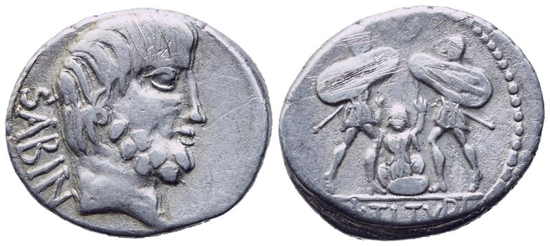 L. Titurius Sabinus, Denarius, 89 Bc; Ar (3,76 G; 18,6 MM; 1 H)