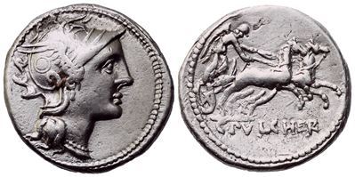 C. Claudius Pulcher, Denarius, Rome, 110-109 Bc; Ar (3,88 G; 18 MM; 5 H)