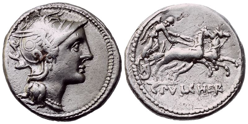 C. Claudius Pulcher, Denarius, Rome, 110-109 Bc; Ar (3,88 G; 18 MM; 5 H)