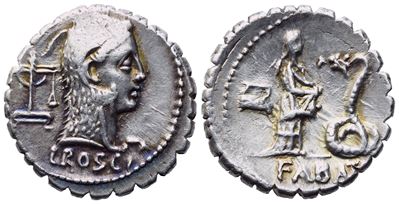 L. Roscius Fabatus, Denarius Serratus, Rome, 59 Bc; Ar (3,91 G; 17,8 MM; 4 H)