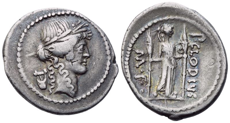 P. Clodius Turrinus, Denarius, Rome, 42 Bc; Ar (3,91 G; 20,5 MM; 3 H)