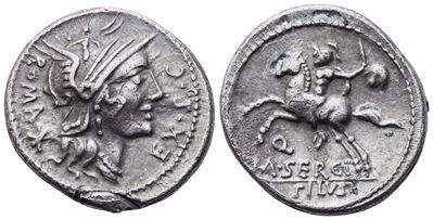 M. Sergius Silus, Denarius, Rome, 116-115 Bc; Ar (3,34 G; 18,9 MM; 3 H)