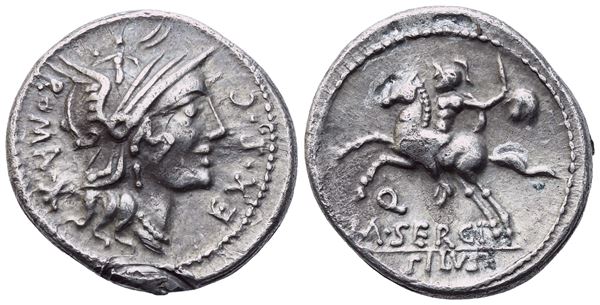 M. Sergius Silus, Denarius, Rome, 116-115 BC; AR (3,34 g; 18,9 mm; 3 h)