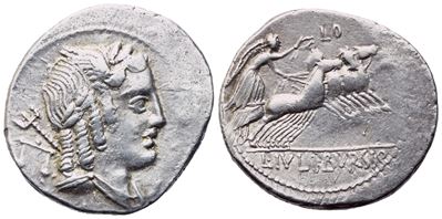 L. Iulius Bursio, Denarius, Rome, 85 Bc; Ar (4,06 G; 21 MM; 7 H)
