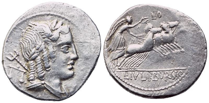 L. Iulius Bursio, Denarius, Rome, 85 Bc; Ar (4,06 G; 21 MM; 7 H)