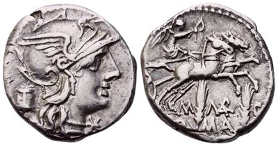 M. Marcius, Denarius, Rome, 134 Bc; Ar (3,95 G; 18 MM; 9 H)