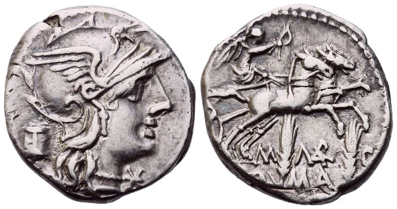 M. Marcius, Denarius, Rome, 134 Bc; Ar (3,95 G; 18 MM; 9 H)