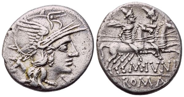 M. Iunius Silanus, Denarius, Rome, 145 BC; AR (3,63 g; 18,4 mm; 4 h)