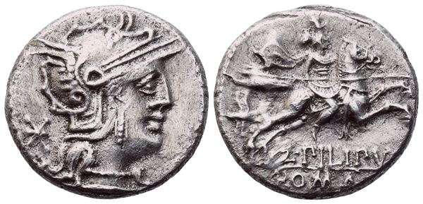 Q. Philippus, Denarius, Rome, 129 BC; AR (3,74 g; 16,6 mm; 1 h)