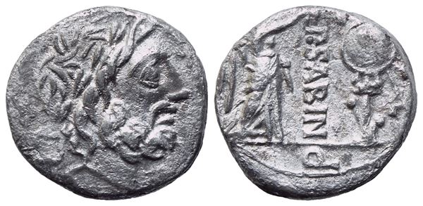 P. Vettius Sabinus, Quinarius, Rome, 99 BC; AR (1,74 g; 12,6 mm; 1 h)