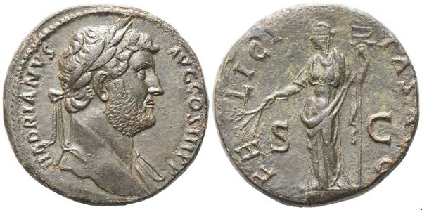 Hadrian (117-138), Sestertius, Rome, c. 134-138; Æ (27,76 g; 31 mm; 6 h)