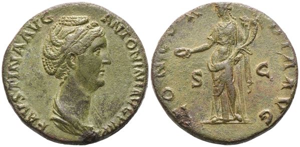 Faustina I, Sestertius struck under Antoninus Pius, Rome, c. 139; Æ (22,90 g; 30,8 mm; 6 h)