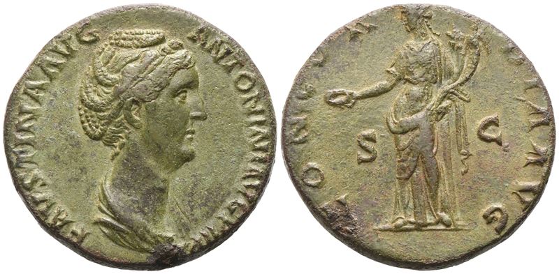 Faustina I, Sestertius coniato sotto Antonino Pio, Roma (c. 139), bronzo