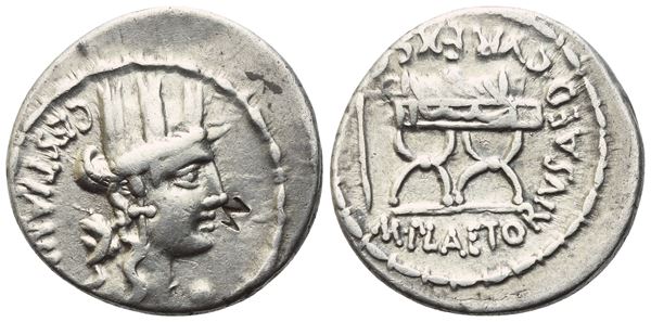 M. Plaetorius Cestianus, Denarius, Rome, 57 BC; AR (3,87 g; 18,6 mm; 8 h)