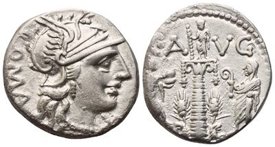 C. Minucius Augurinus, Denario, Roma, 135 a.C.