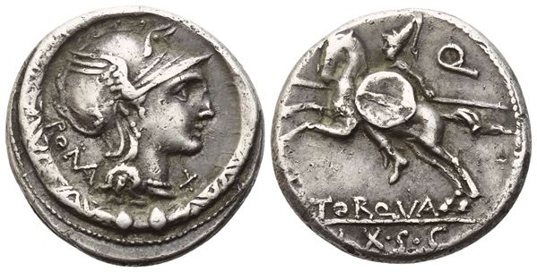 L. Manlius Torquatus, Denarius, Rome, 113-112 BC; AR (4 g; 17,7 mm; 6 h)