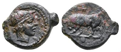 Sicily, Gela, C. 420-405 Bc. Æ Onkia (11mm, 1.38g).