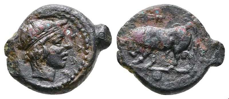 Sicily, Gela, C. 420-405 Bc. Æ Onkia (11mm, 1.38g).