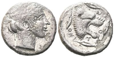 Sicily, Leontinoi, C. 450-440 Bc. Ar Tetradrachm (25mm, 16.18g).
