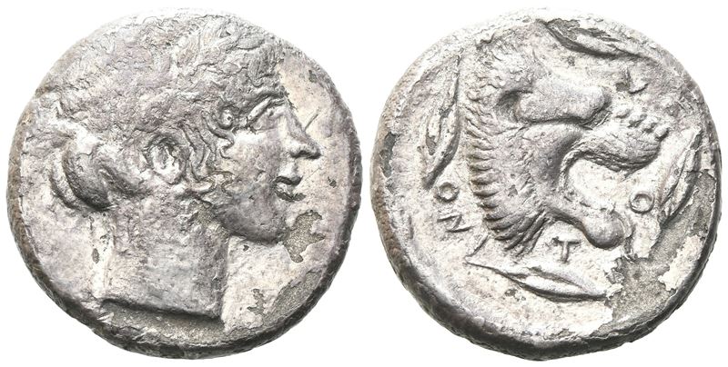 Sicily, Leontinoi, C. 450-440 Bc. Ar Tetradrachm (25mm, 16.18g).