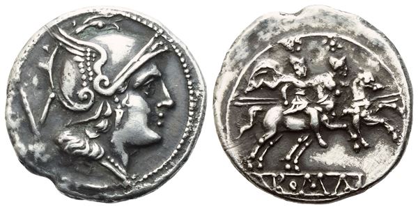 Anonymous, Quinarius, Uncertain Campanian mint (Cales?), 214 BC; AR (2,06 g; 15 mm; 6 h)