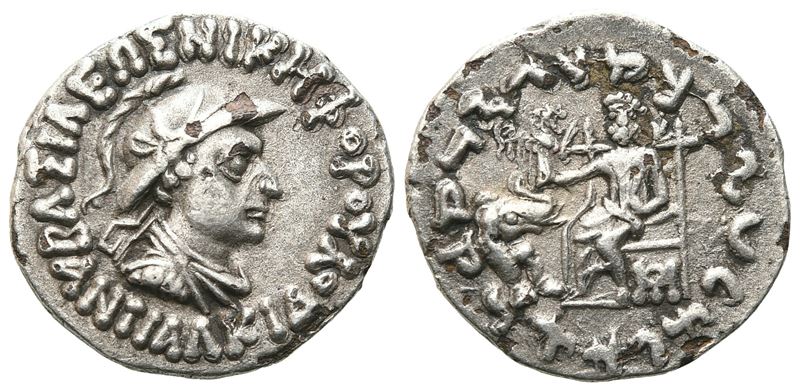 Baktria, Indo-greek Kingdom. Antialkidas Nikephoros (C. 130-120 Bc).
