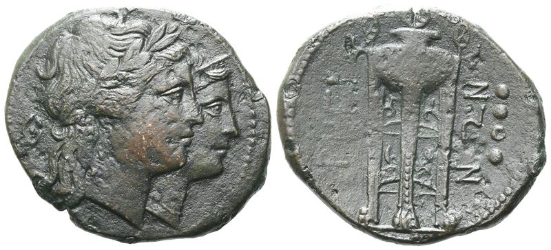 Bruttium, Rhegion, C. 215-211 Bc. Æ Tetras Or Triens (27 MM, 10.91 G).