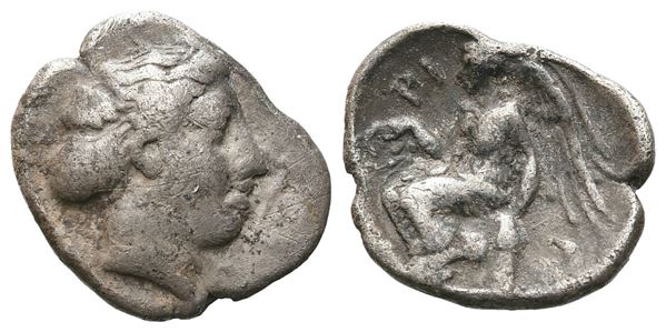 Bruttium, Terina, c. 420-400 BC. AR Triobol (13 mm, 1.11 g).
