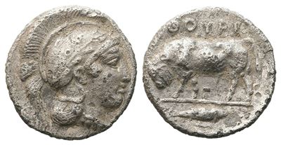 Southern Lucania, Thourioi, C. 443-400 Bc. Ar Triobol (12 MM, 1.18 G).