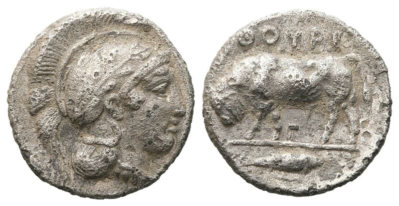 Southern Lucania, Thourioi, C. 443-400 Bc. Ar Triobol (12 MM, 1.18 G).