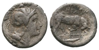 Southern Lucania, Thourioi, C. 400-350 Bc. Ar Triobol (10 MM, 1.12 G).