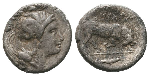 Southern Lucania, Thourioi, c. 400-350 BC. AR Triobol (10 mm, 1.12 g).  - Auction GREEK & ROMAN PROVINCIAL COINS AND NUMISMATIC LITERATURE Including a wide selection of Alexandrian Coins from the Dattari Collection - Bertolami Fine Art - Prague