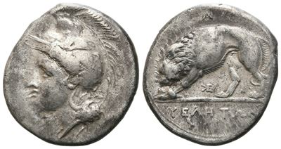 Northern Lucania, Velia, C. 334-300 Bc. Ar Didrachm (21 MM, 7.53 G).