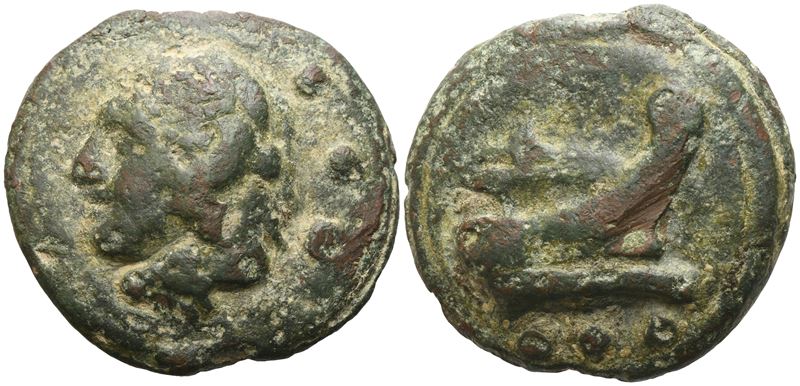 Anonymous, Quadrans, Rome, c. 225-217 BC; Æ (71,83 g; 41,3 mm; 12 h)