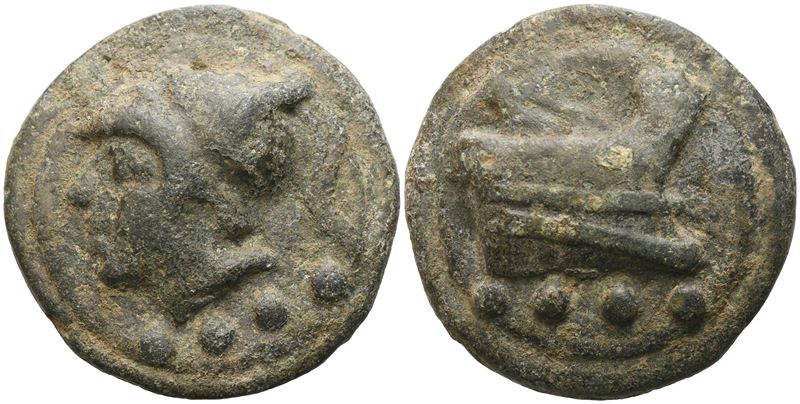 Anonymous, Triens, Rome, c. 225-217 BC; Æ (84,28 g; 43 mm; 12 h)