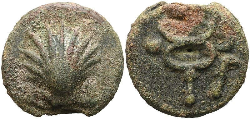 Anonymous, Sextans, Rome, c. 240 BC; Æ (43,55 g; 35,6 mm; 6 h)