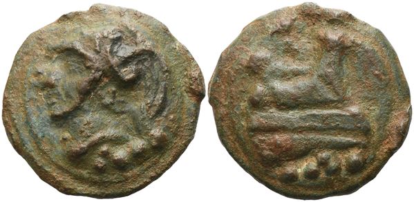 Anonymous, Triens, Rome, c. 225-217 BC; Æ (69,42 g; 42,5 mm; 12 h)