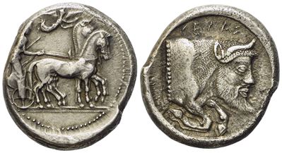 Sicily, Gela (C. 480/75-475/70 Bc), Tetradrachm; Ar (17,10 G; 26 MM)